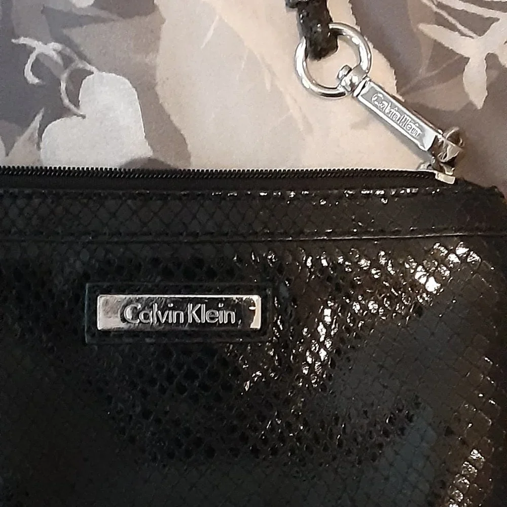 Calvin Klein black snakeskin design mini purse